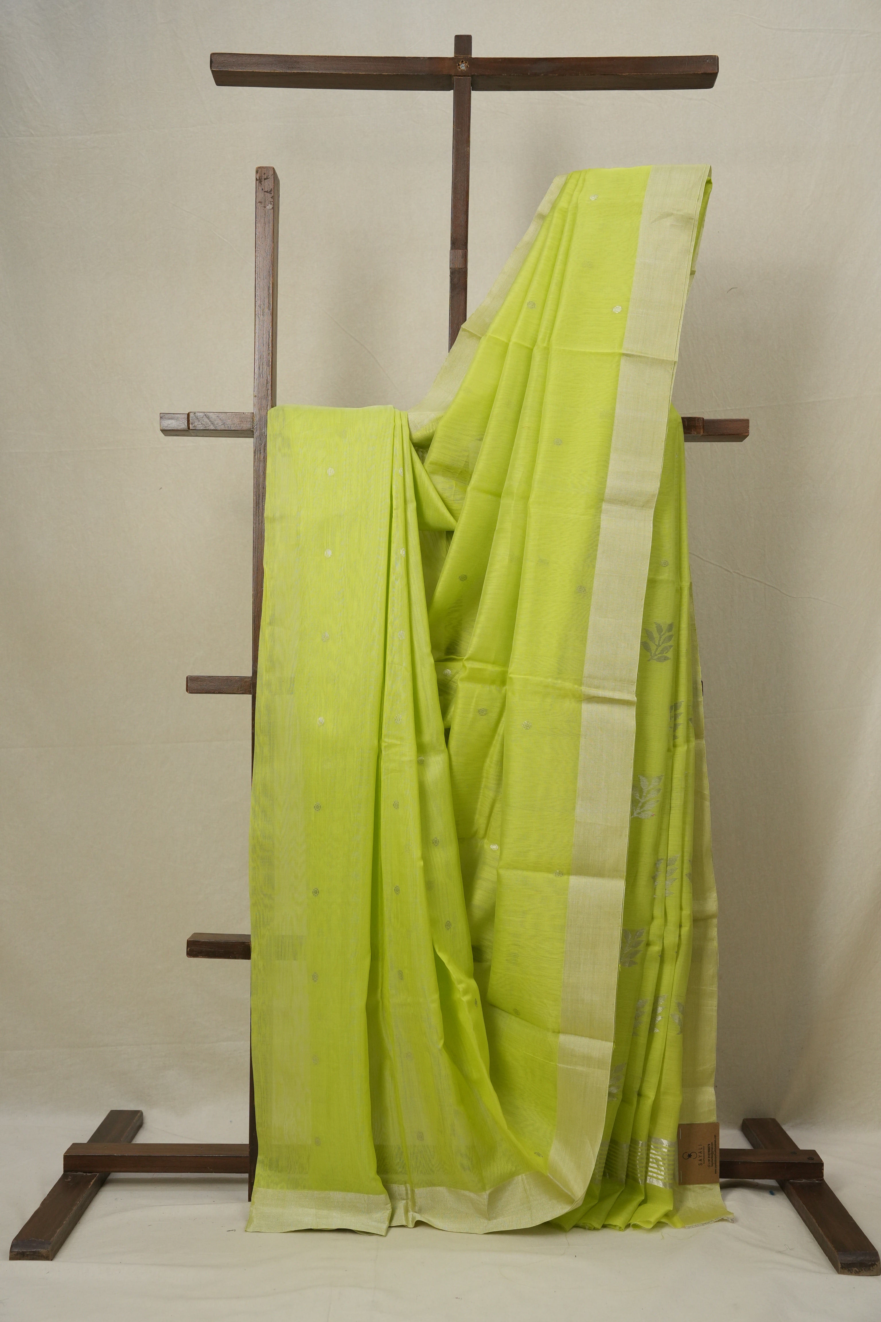 Pista Green Chanderi Cotton Silk Saree -SRPGCSS98
