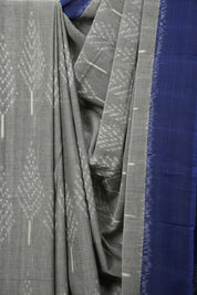 Grey Pochampalli Cotton Ikat Saree - SRGPCIS742