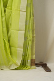 Pista Green Chanderi Cotton Silk Saree -SRPGCSS98