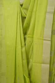Pista Green Chanderi Cotton Silk Saree -SRPGCSS98