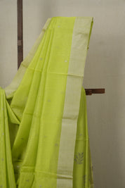 Pista Green Chanderi Cotton Silk Saree -SRPGCSS98