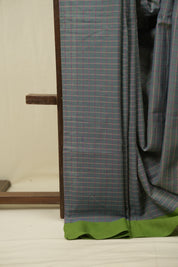Green - Blue Cotton IIkal Saree - SRGBCIS1113