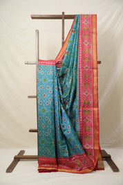 Aqua Blue Rajkot Patola Silk Saree - SRABRPSS561