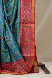 Aqua Blue Rajkot Patola Silk Saree - SRABRPSS561