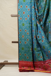 Aqua Blue Rajkot Patola Silk Saree - SRABRPSS561