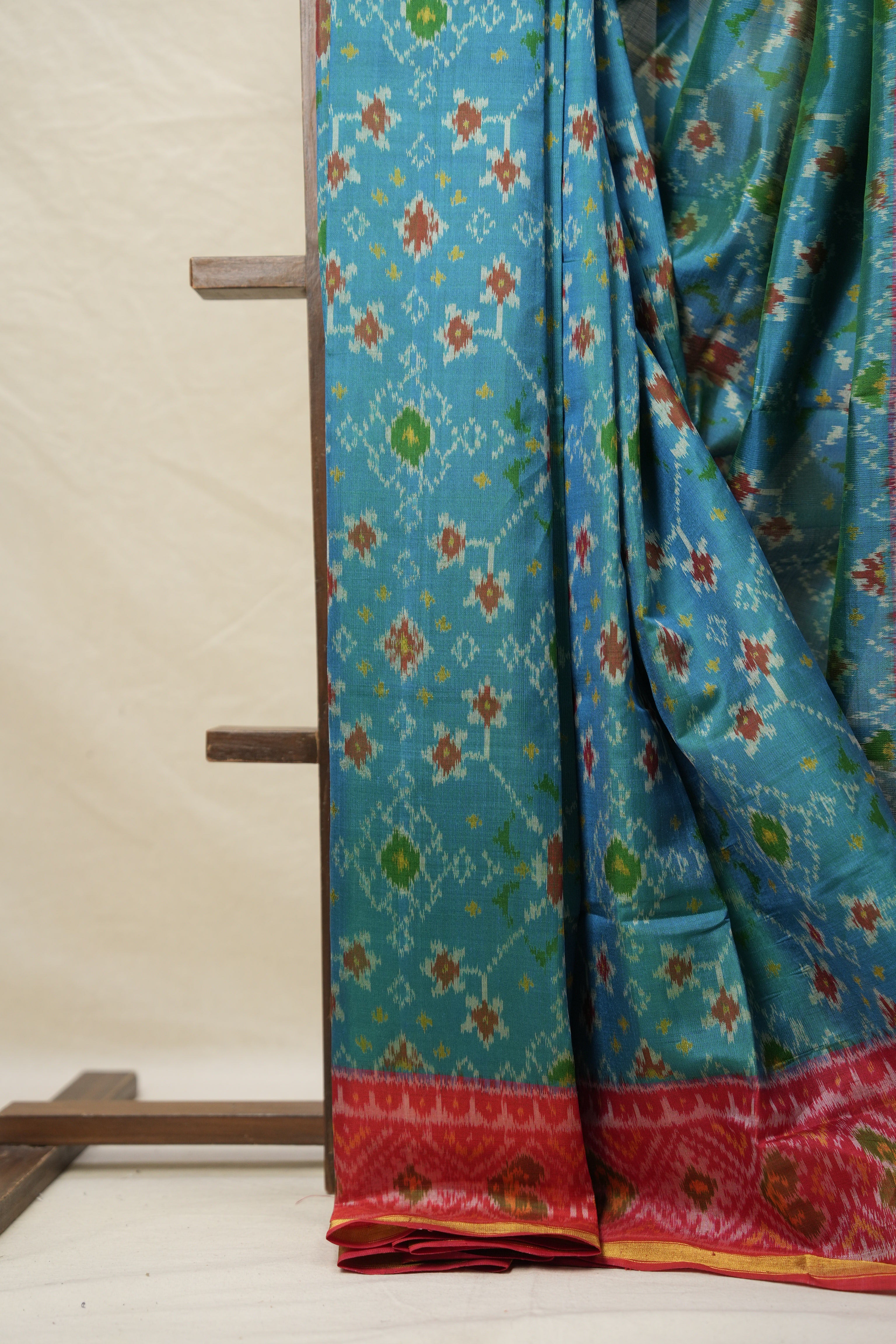 Aqua Blue Rajkot Patola Silk Saree - SRABRPSS561