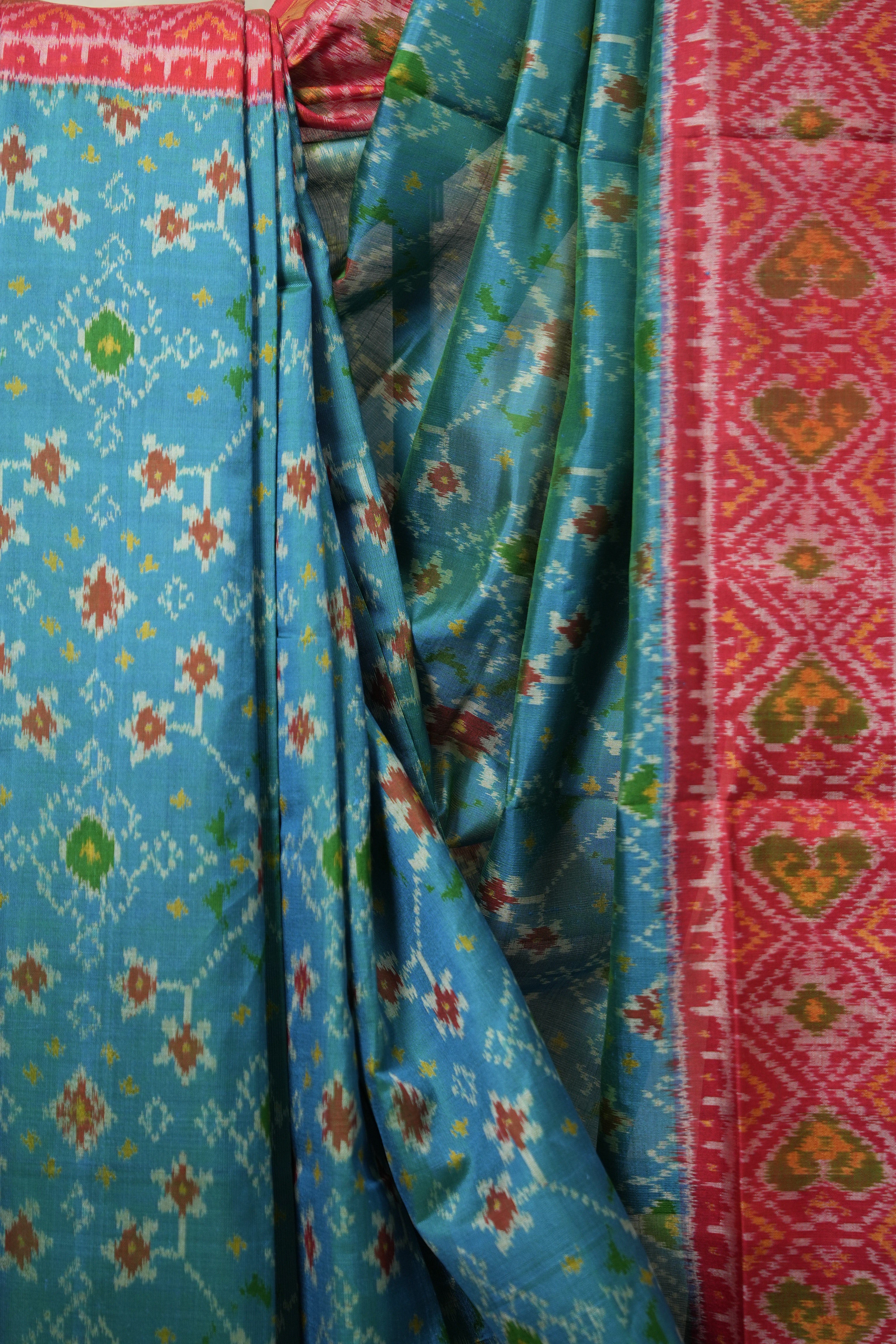 Aqua Blue Rajkot Patola Silk Saree - SRABRPSS561