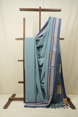 Blue Cotton IIkal Saree - SRBCIS1109