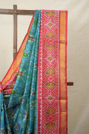Aqua Blue Rajkot Patola Silk Saree - SRABRPSS561