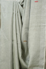 Sage Green Tissue Linen Jamdani Saree - SRSGTLJS154