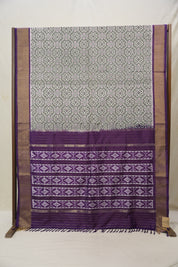 Grey Pochampalli Silk Ikat Saree - SRGPSIS185