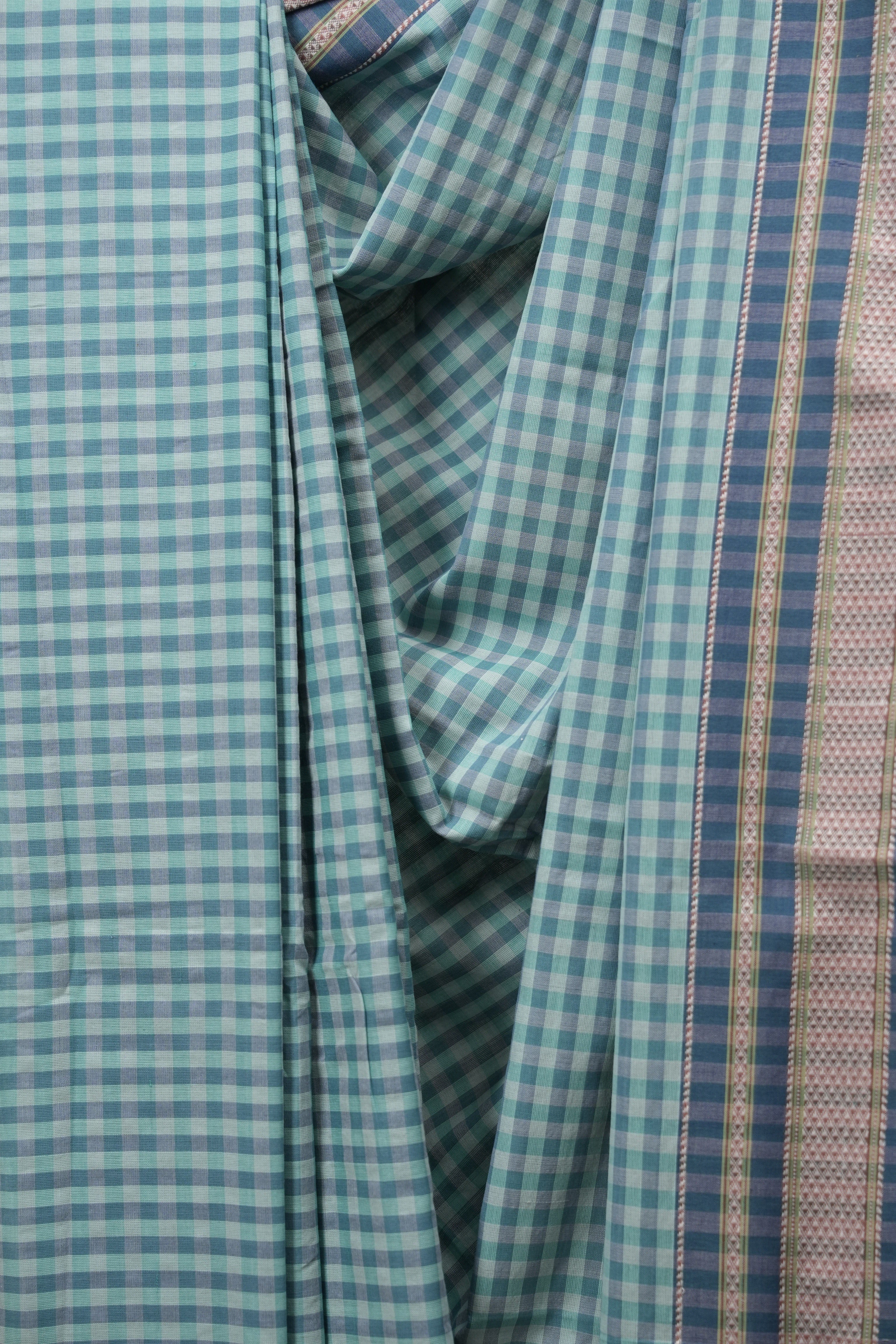 Blue Cotton IIkal Saree - SRBCIS1109