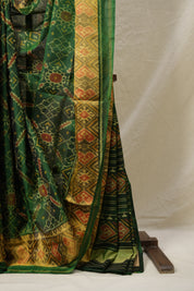 Deep Green Rajkot Patola Silk Saree - SRDGRPSS559