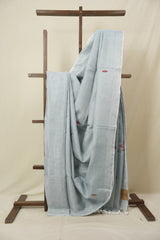 Blue Tissue Linen Jamdani Saree - SRBTLJS153