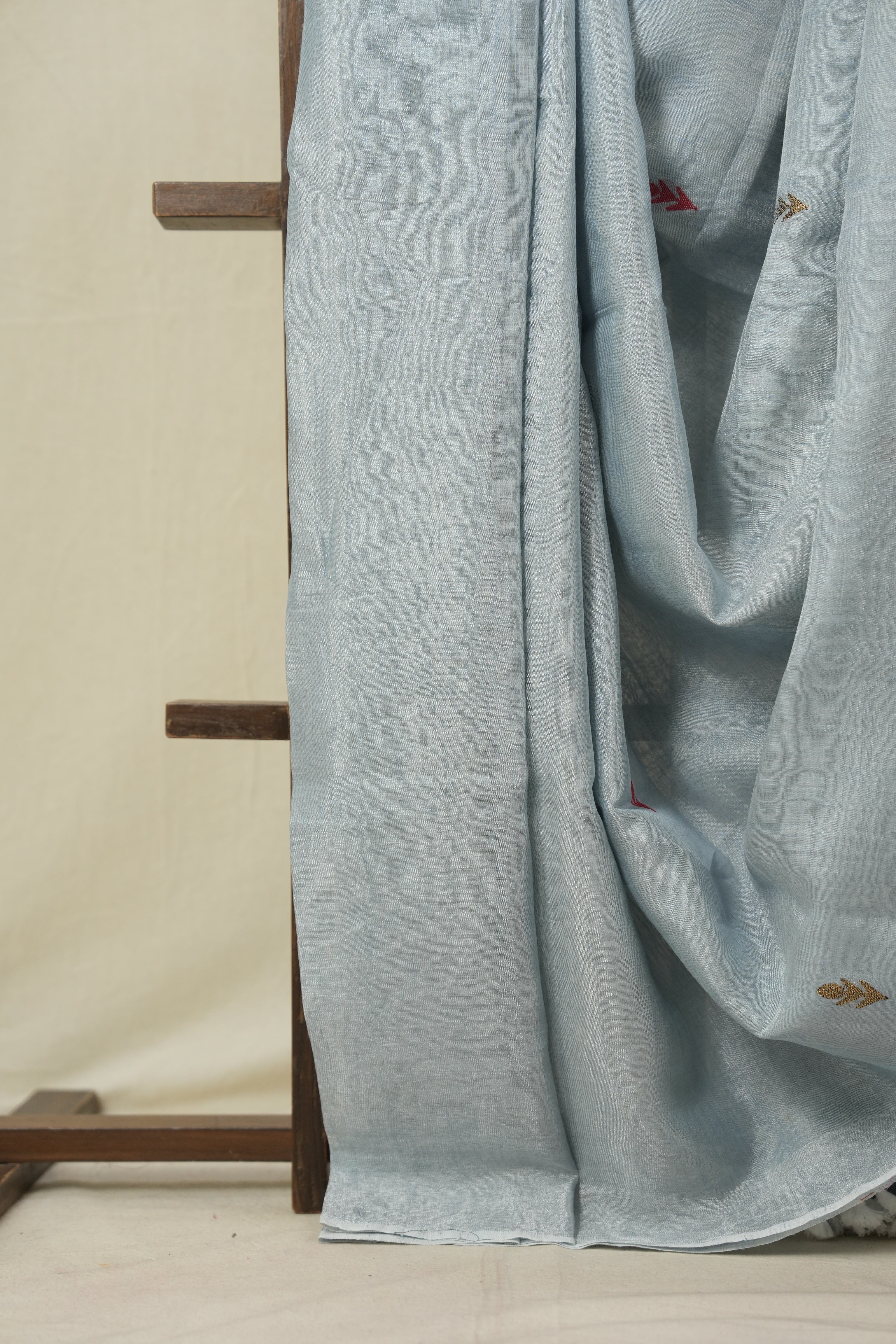 Blue Tissue Linen Jamdani Saree - SRBTLJS153