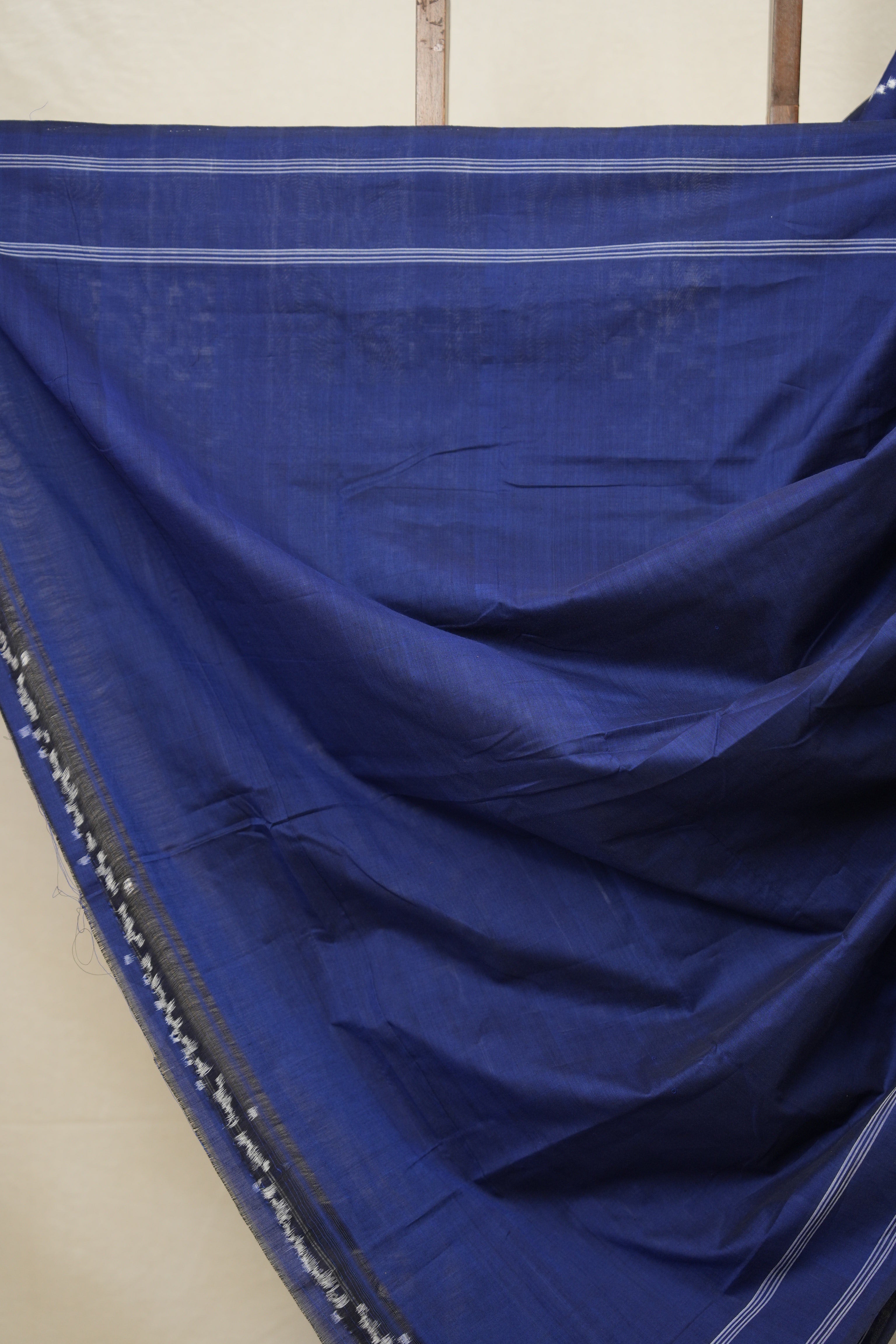 Blue - White Pochampalli Cotton Ikat Saree - SRBWPCIS599