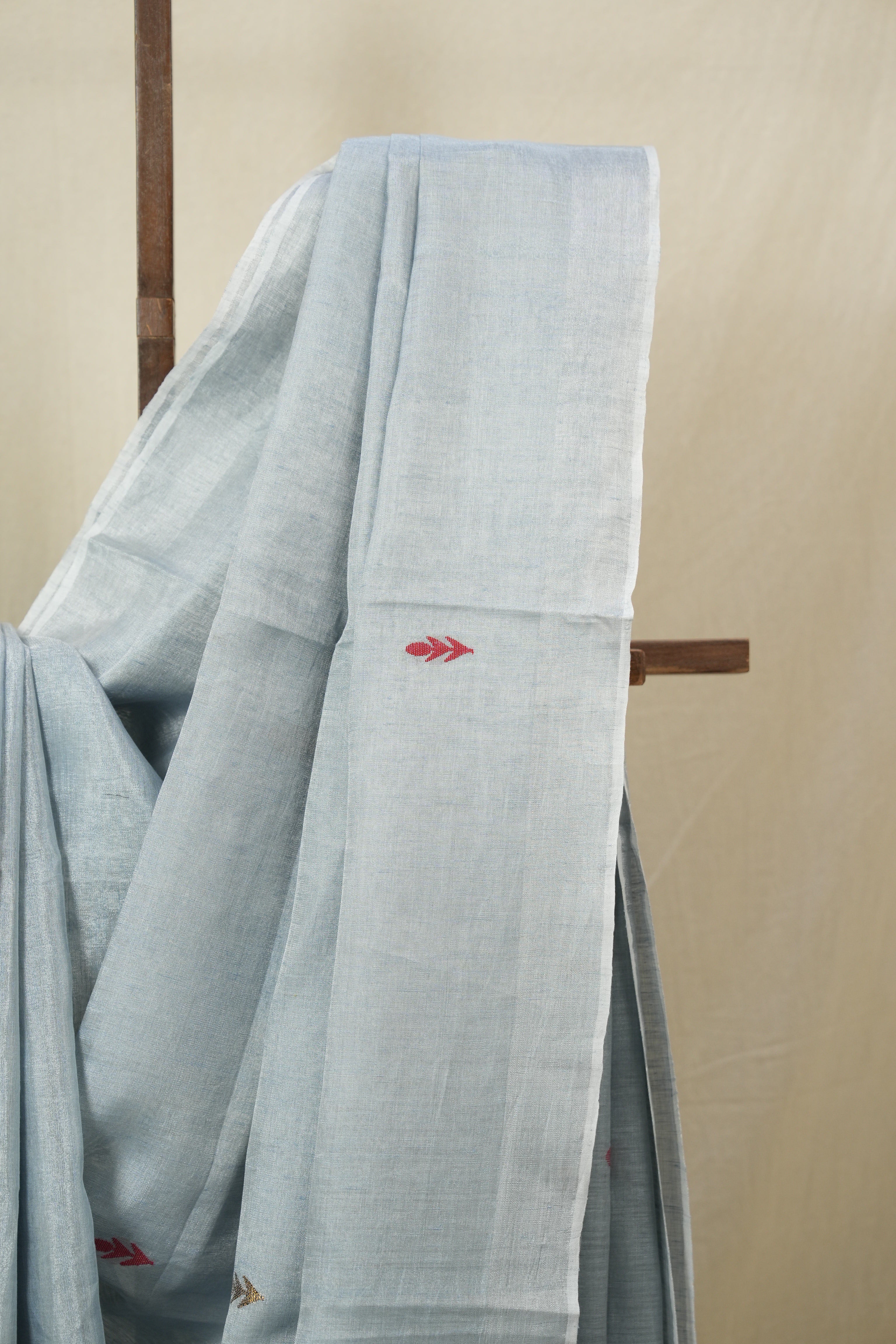 Blue Tissue Linen Jamdani Saree - SRBTLJS153