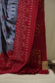 Blue Pochampalli Cotton Ikat Saree - SRBPCIS739