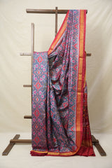 Sky Blue Rajkot Patola Silk Saree - SRSBRPSS560