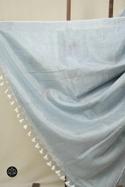 Blue Tissue Linen Jamdani Saree - SRBTLJS153