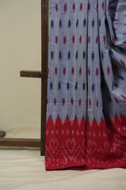 Blue Pochampalli Cotton Ikat Saree - SRBPCIS739