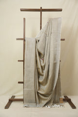 Sand Beige Tissue Linen Jamdani Saree - SRSBTLJS152