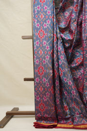 Sky Blue Rajkot Patola Silk Saree - SRSBRPSS560