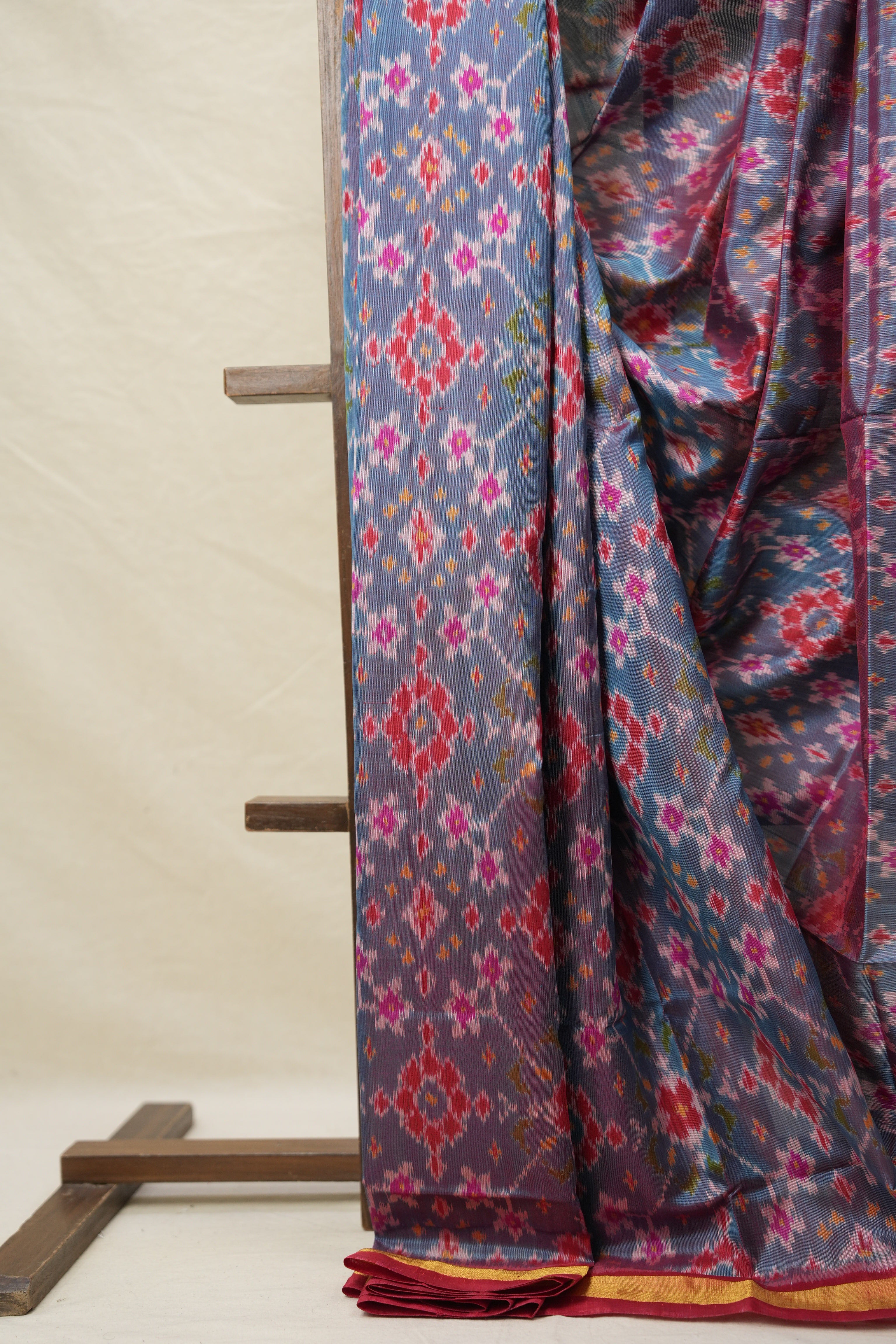 Sky Blue Rajkot Patola Silk Saree - SRSBRPSS560