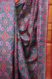 Sky Blue Rajkot Patola Silk Saree - SRSBRPSS560