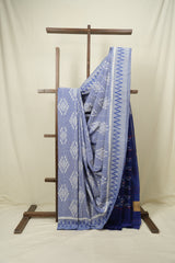 Blue Pochampalli Cotton Ikat Saree - SRBPCIS744