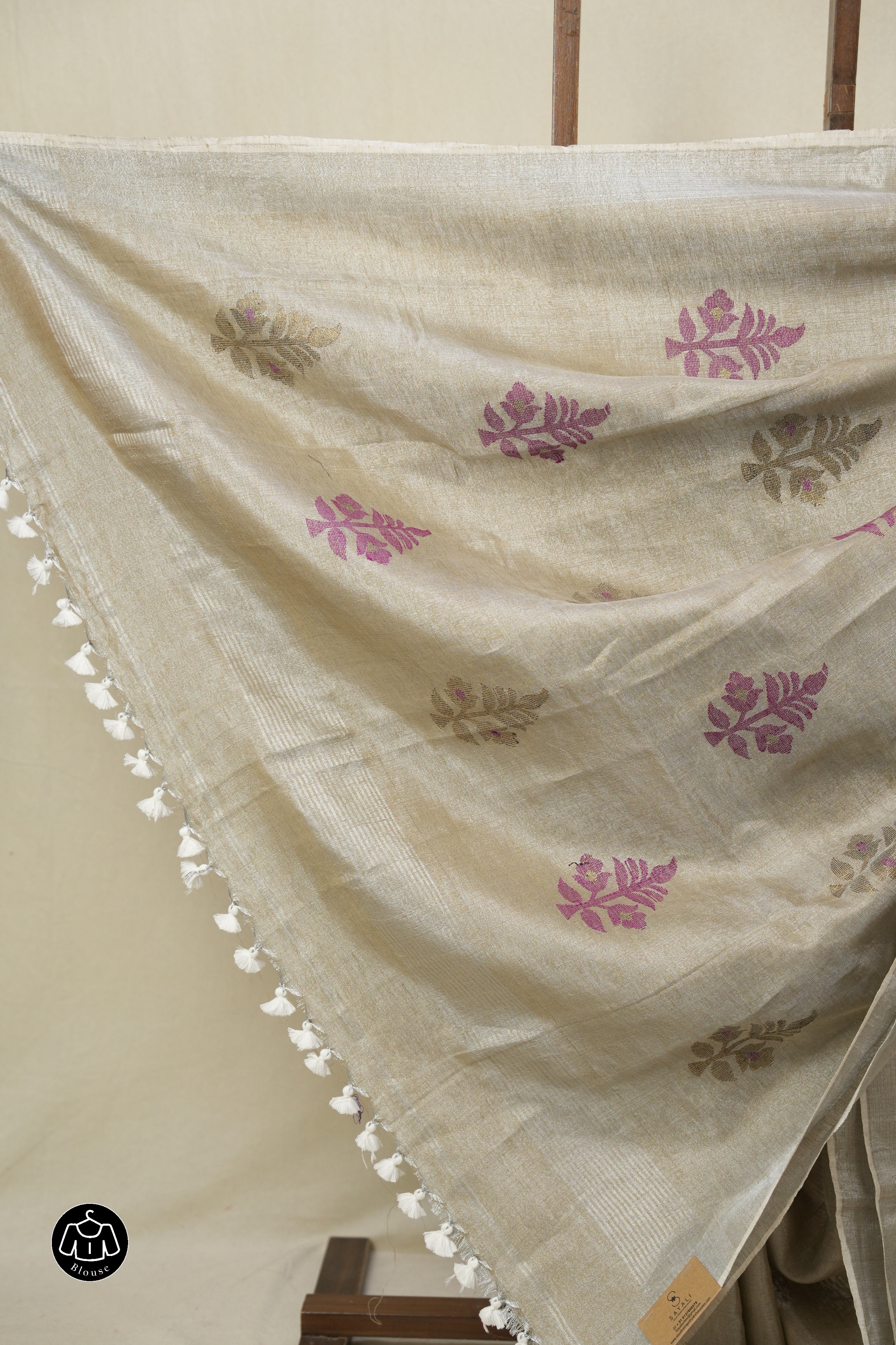 Sand Beige Tissue Linen Jamdani Saree - SRSBTLJS152