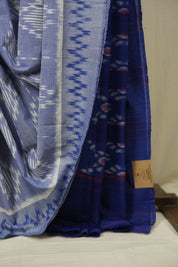 Blue Pochampalli Cotton Ikat Saree - SRBPCIS744