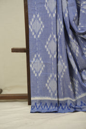 Blue Pochampalli Cotton Ikat Saree - SRBPCIS744