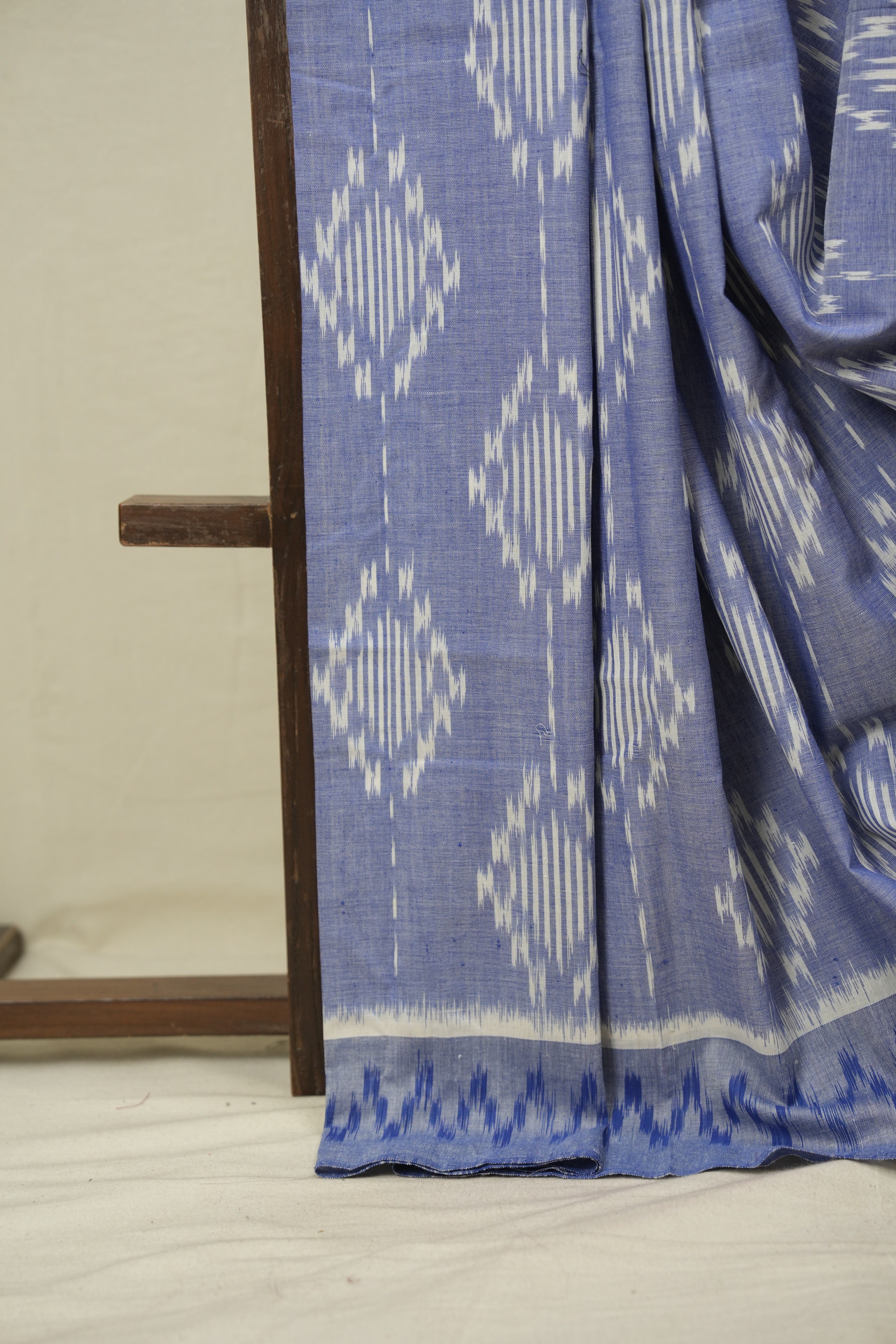 Blue Pochampalli Cotton Ikat Saree - SRBPCIS744