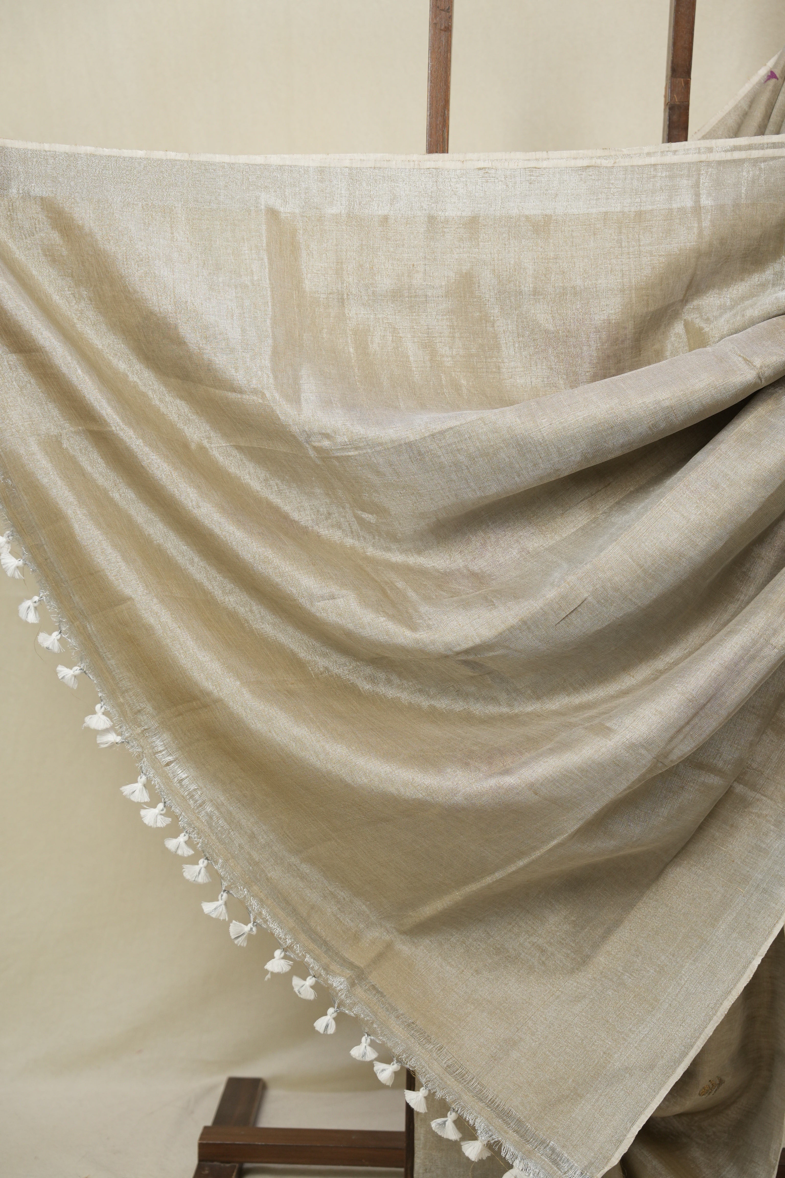 Sand Beige Tissue Linen Jamdani Saree - SRSBTLJS152