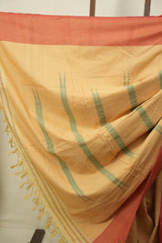 Brown- Yellow  Cotton IIkal Saree - SRYBCIS1158