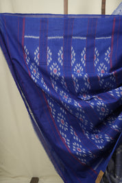 Blue Pochampalli Cotton Ikat Saree - SRBPCIS744