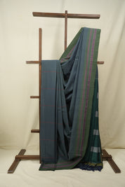 Dual Tone Blue Cotton IIkal Saree - SRDTBCIS1157