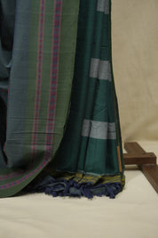 Dual Tone Blue Cotton IIkal Saree - SRDTBCIS1157