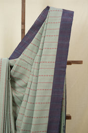 Seafoam Green Bengal Cotton Saree - SRSGBCS122