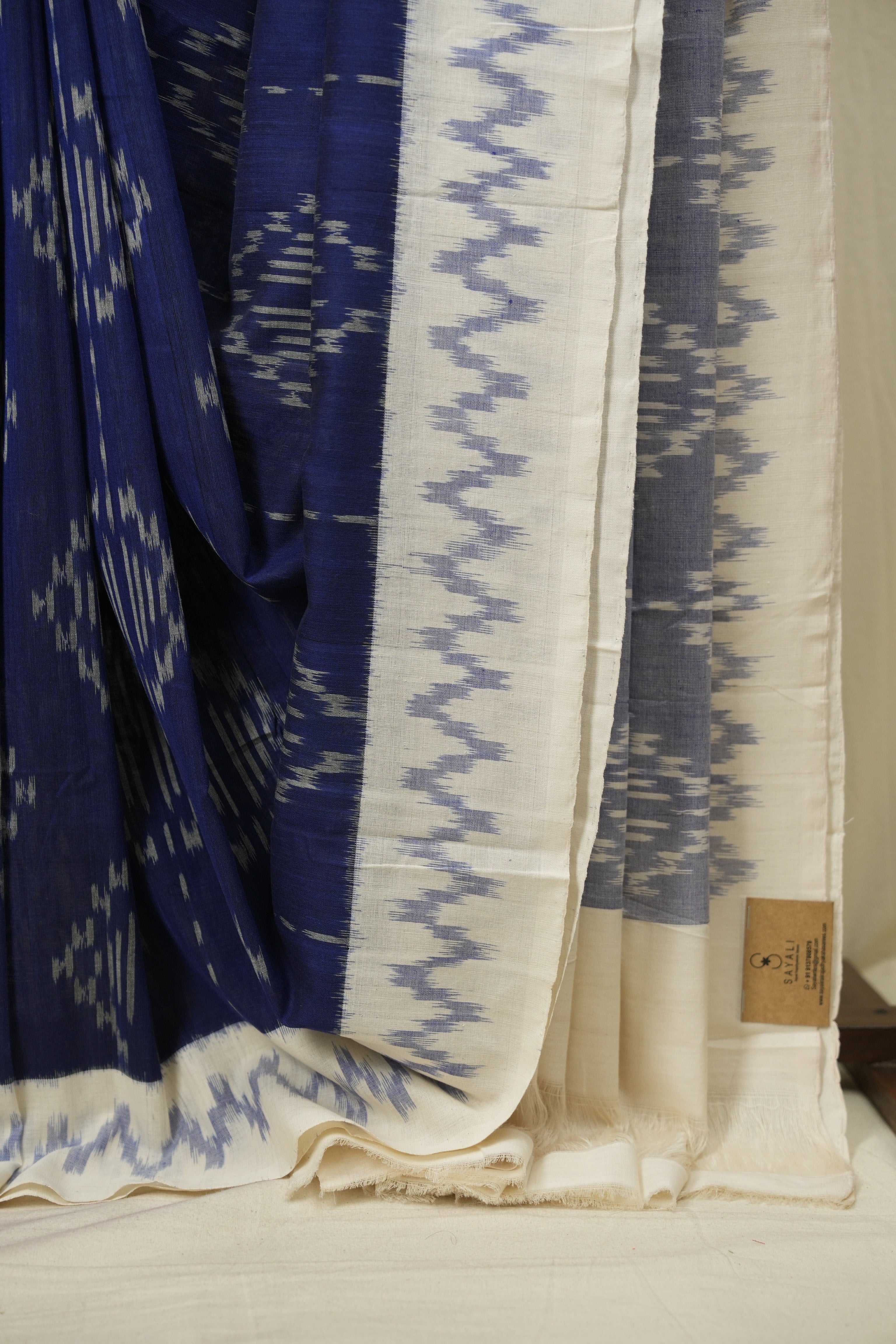 Navy Blue Pochampalli Cotton Ikat Saree - SRNBPCIS741