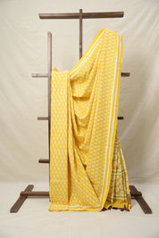 Yellow HBP Cotton Saree - SRYCS3047