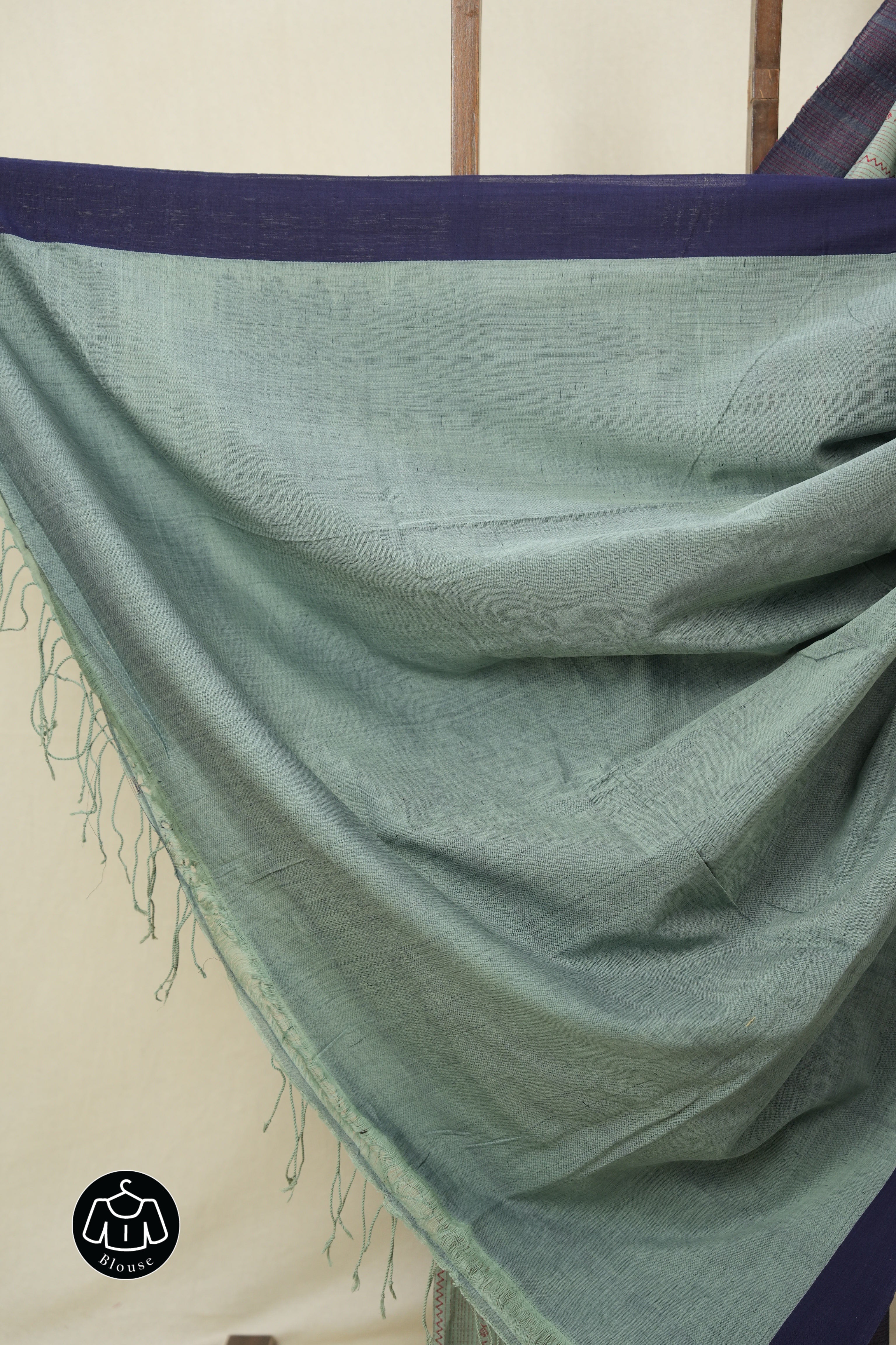Seafoam Green Bengal Cotton Saree - SRSGBCS122