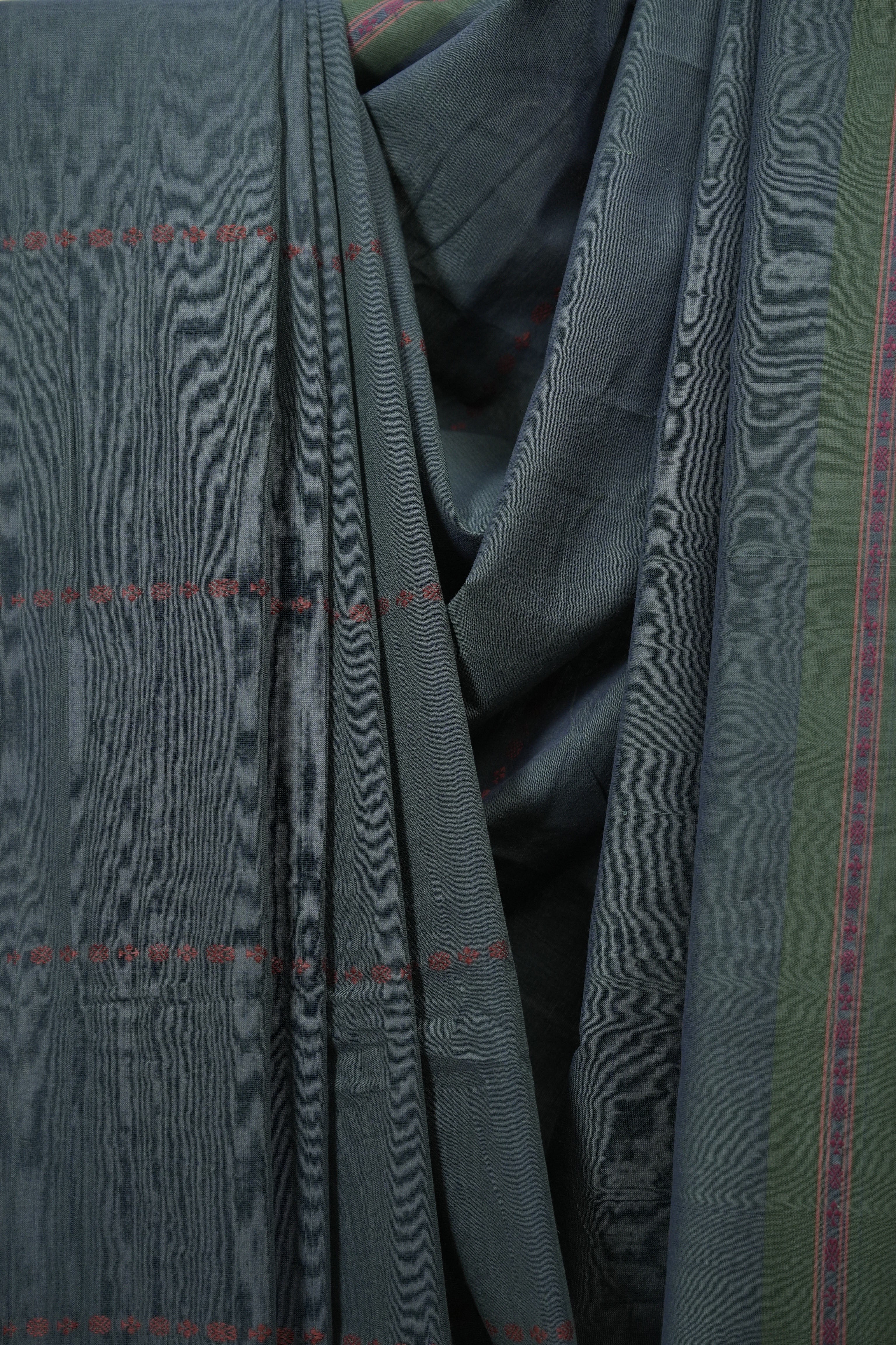 Dual Tone Blue Cotton IIkal Saree - SRDTBCIS1157