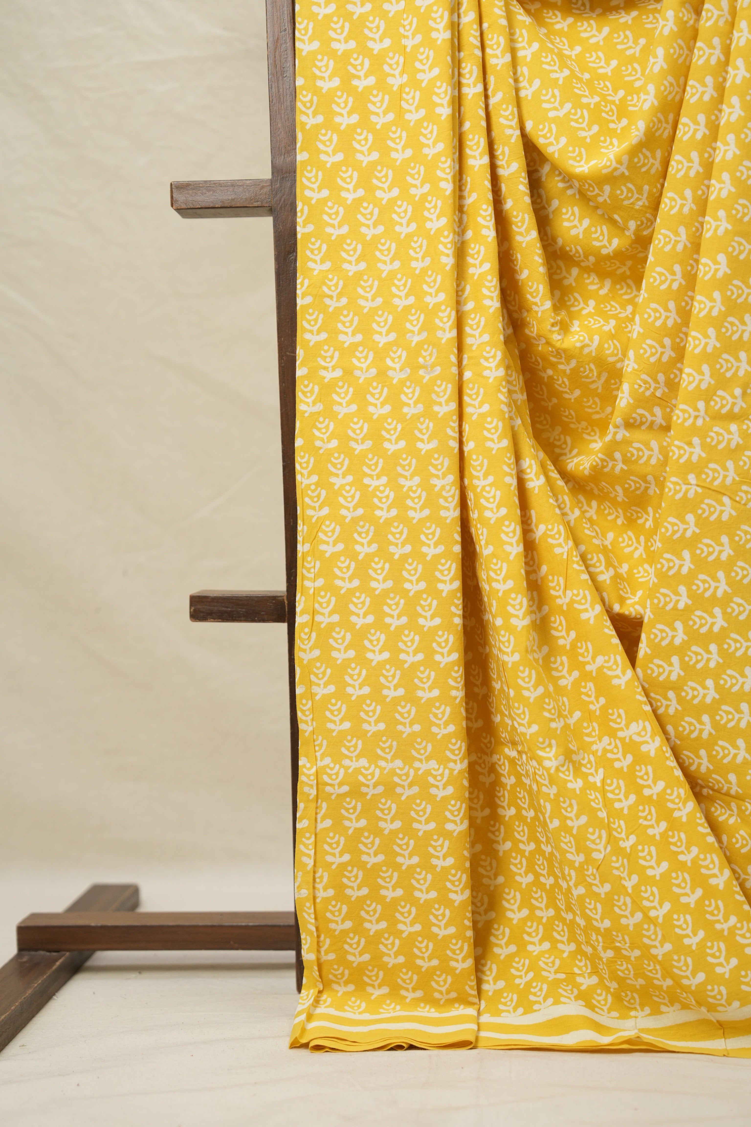 Yellow HBP Cotton Saree - SRYCS3047