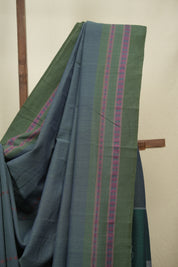 Dual Tone Blue Cotton IIkal Saree - SRDTBCIS1157
