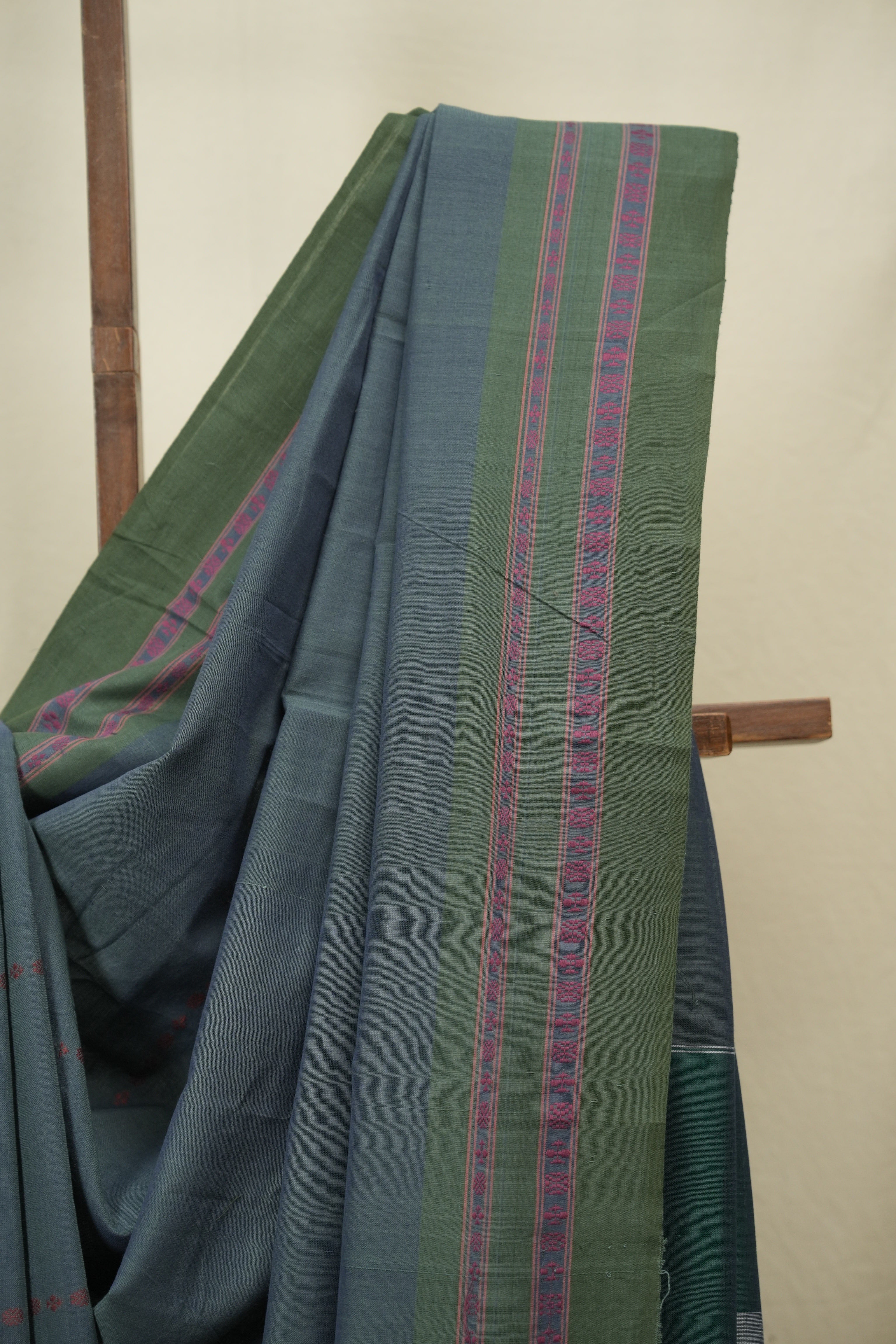Dual Tone Blue Cotton IIkal Saree - SRDTBCIS1157