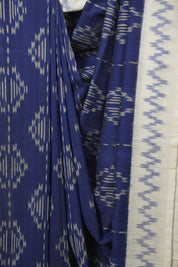 Navy Blue Pochampalli Cotton Ikat Saree - SRNBPCIS741