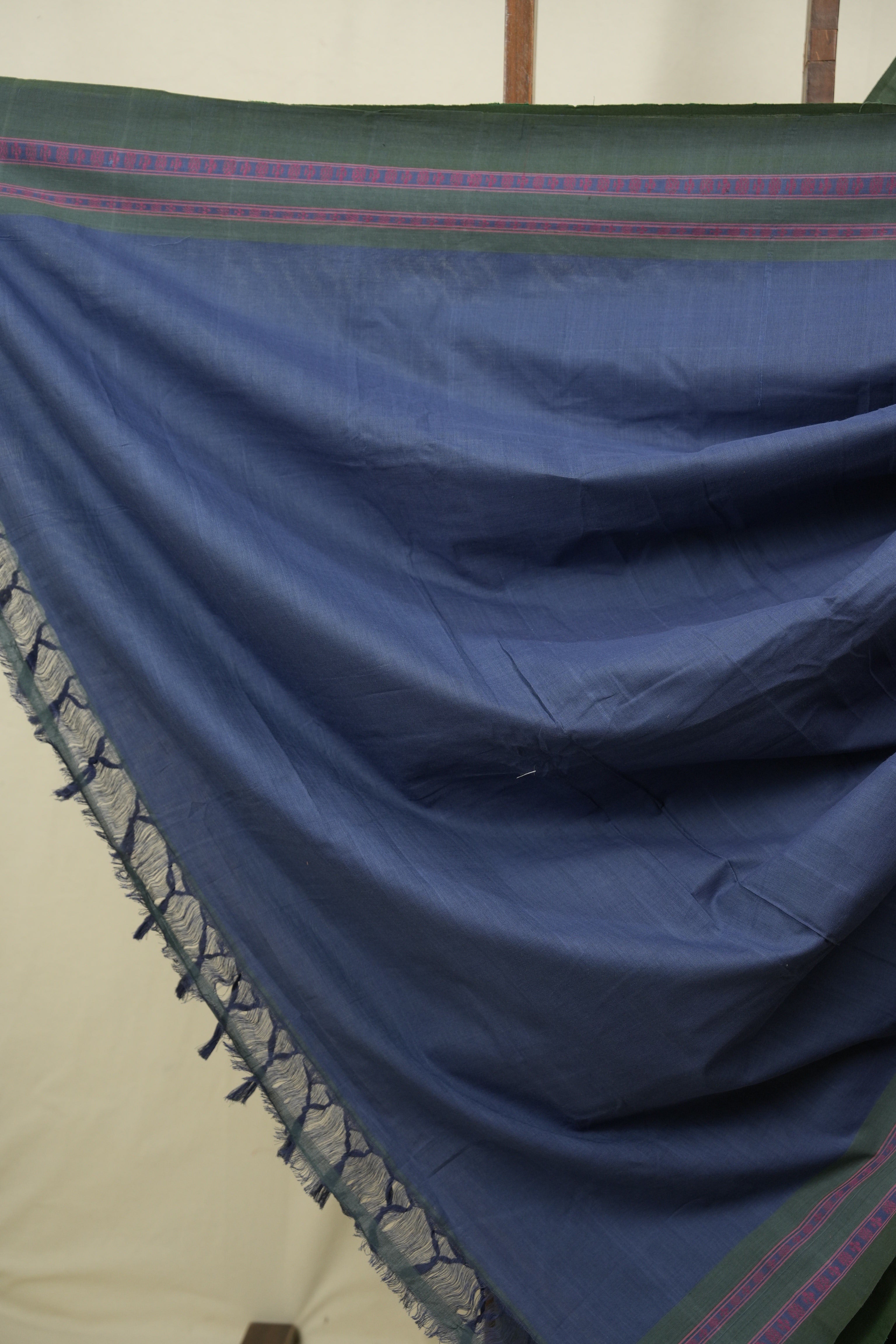 Dual Tone Blue Cotton IIkal Saree - SRDTBCIS1157