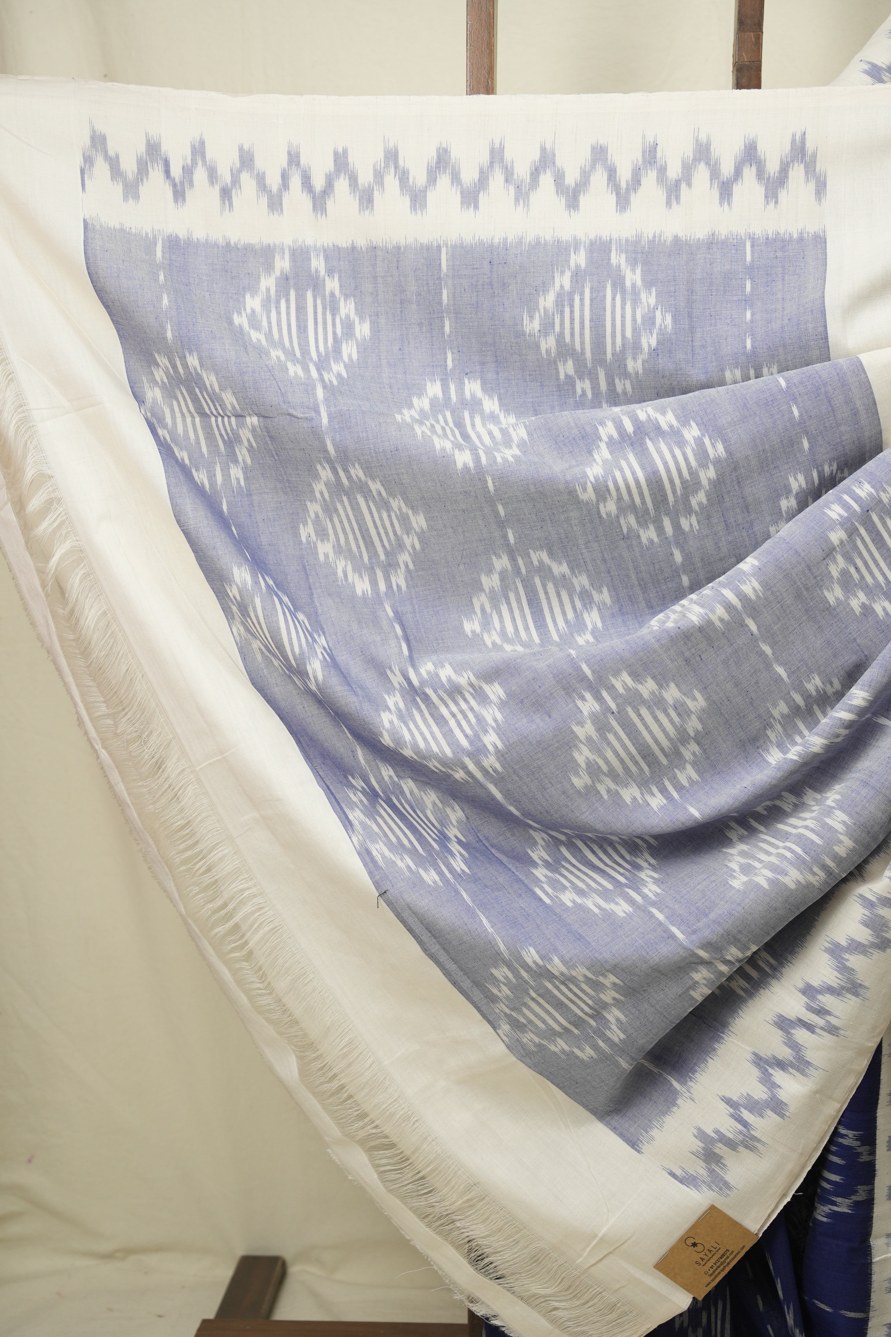 Navy Blue Pochampalli Cotton Ikat Saree - SRNBPCIS741